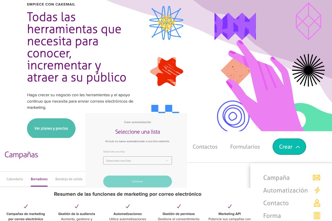 Cakemail es una aplicación de marketing por correo electrónico disponible en español 