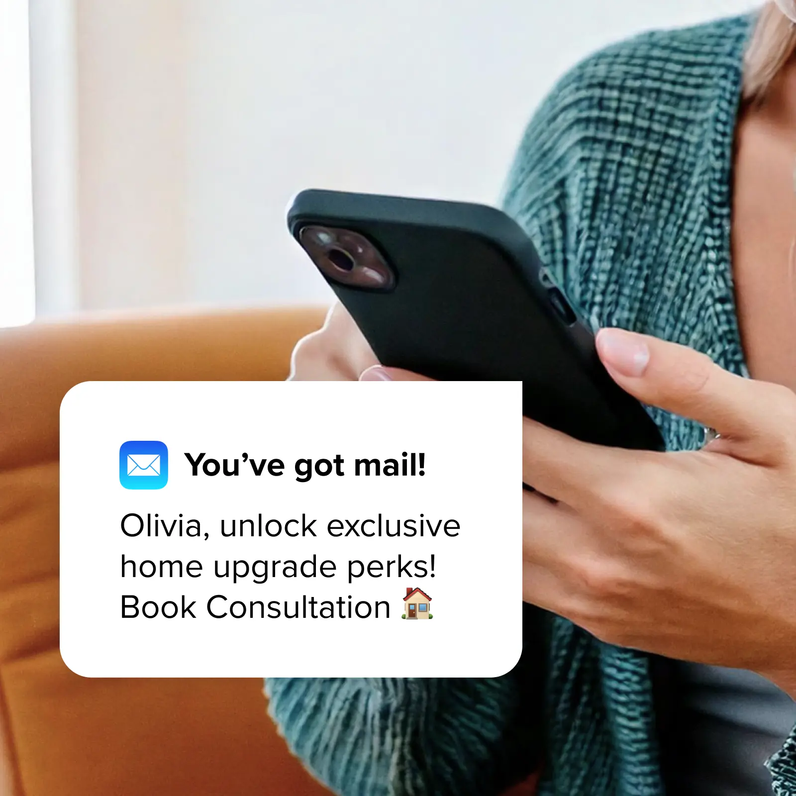 Un mensaje de reactivación de un contratista, recibido como notificación en el teléfono.